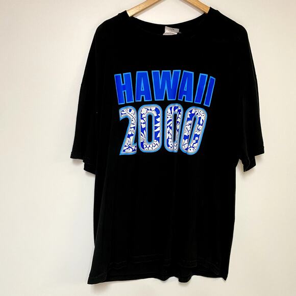 Vintage Hawaii Shirt 2000 Hang Loose Beach Ocean Blue Y2K - Picture 1 of 2